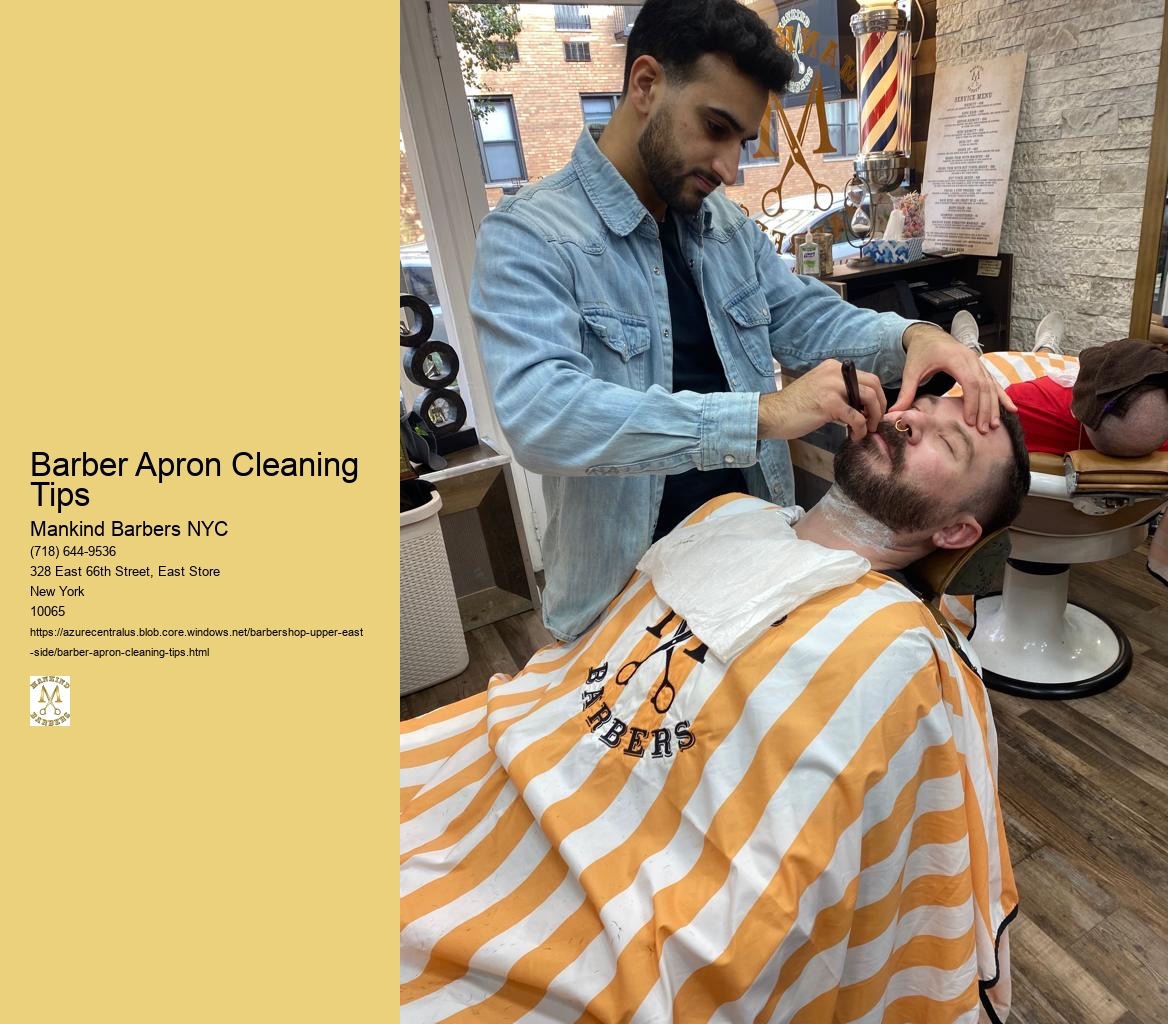 Are there specific cleaning products recommended for maintaining a barber apron?