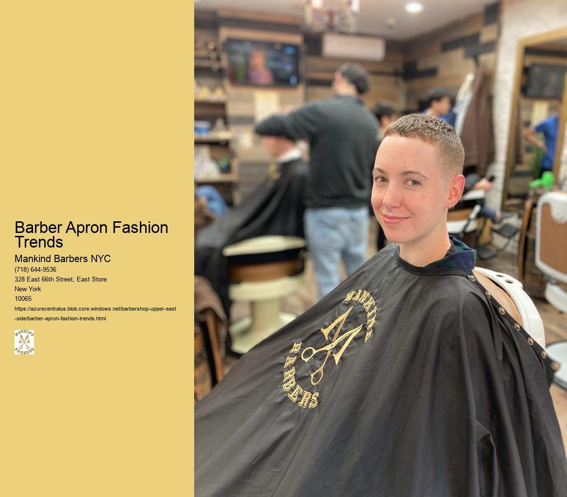 How can barbers personalize their aprons to reflect their individual style while staying on-trend?