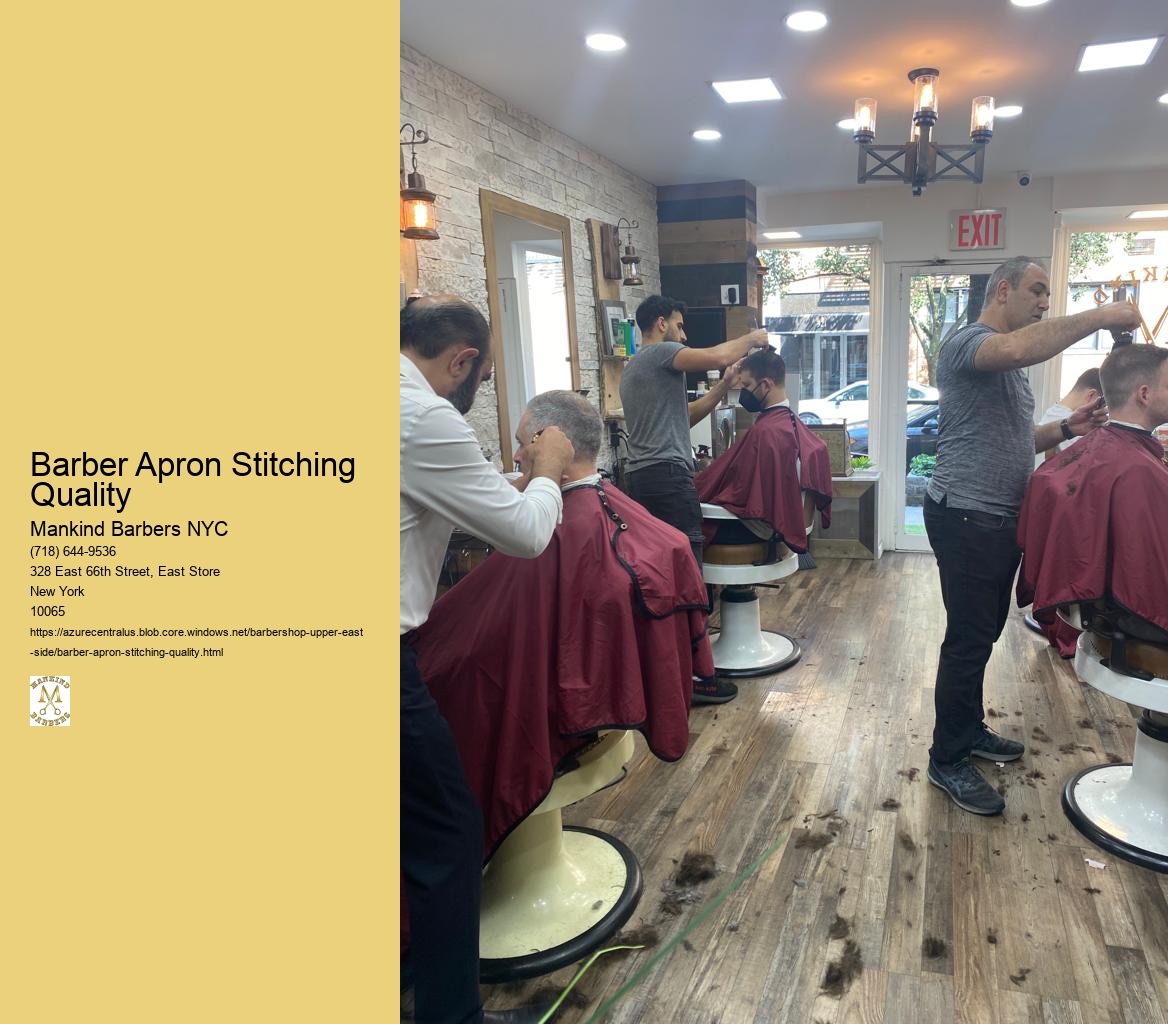 How can one identify high-quality stitching in a barber apron to ensure it can withstand the demands of a busy barbershop?