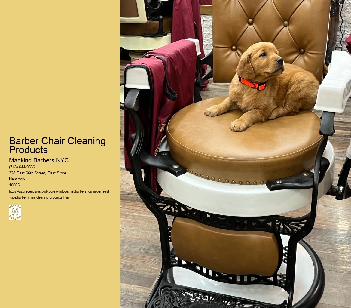 How can I effectively clean and disinfect the armrests and headrest of a barber chair?