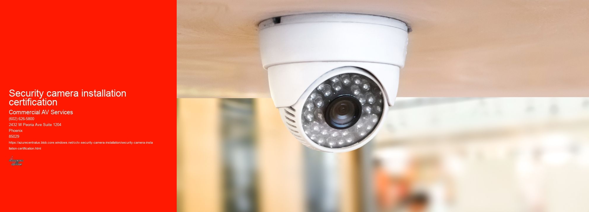 Security camera installation certification