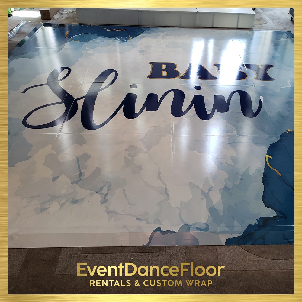 How is frosted glass vinyl dance floor installed and maintained?